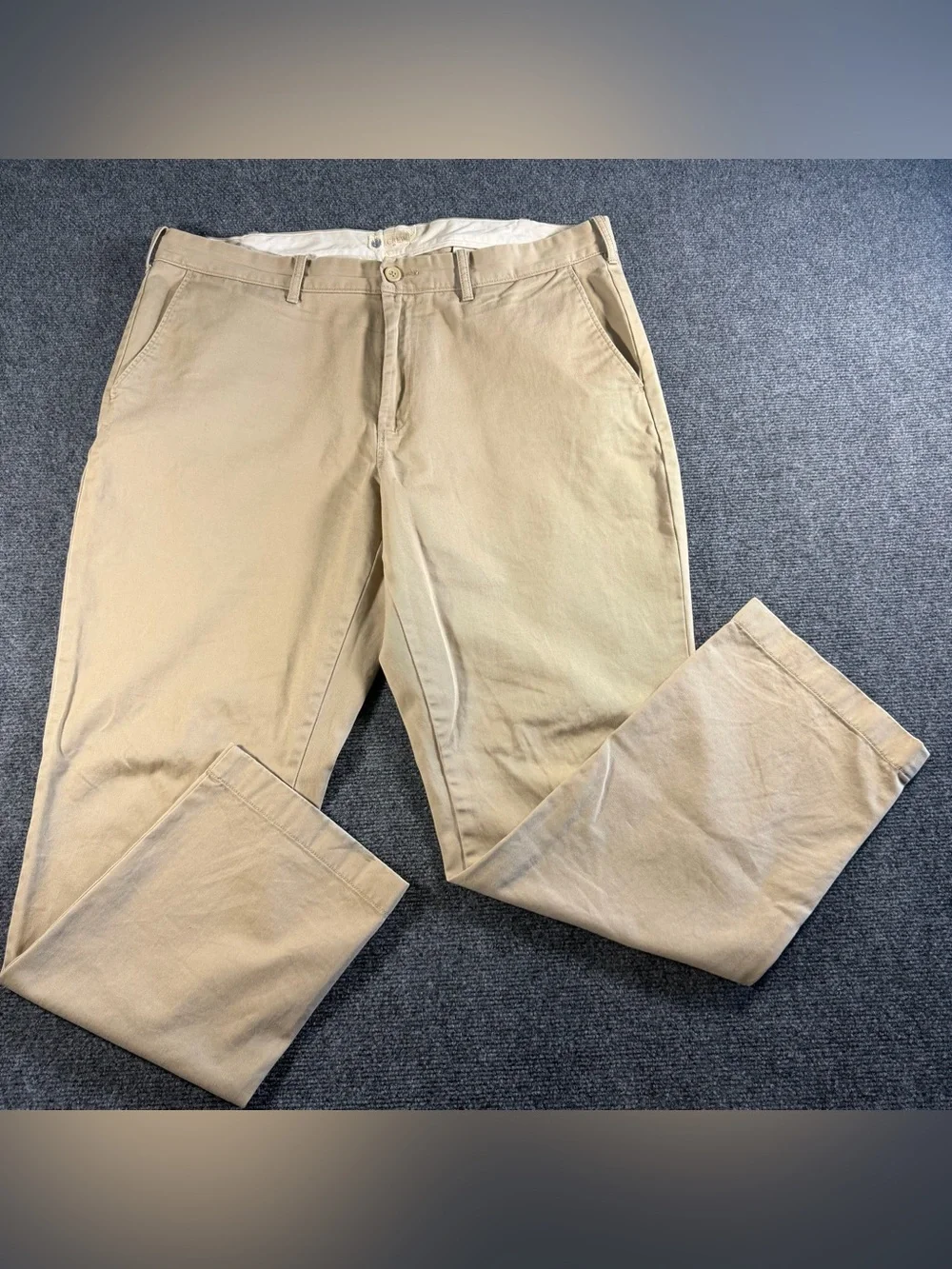 Vintage J.Crew Men's Classic Tan Flat Chino Pants 38x32 100% Cotton